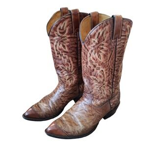 Vintage Texas Imperial Cowboy Boots Size 10 EEE Brown Leather Golden Western USA